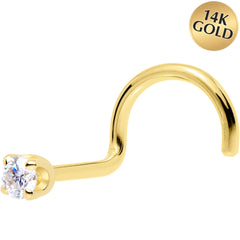 14k Yellow Gold 2mm Lab Grown Diamond Nose Ring