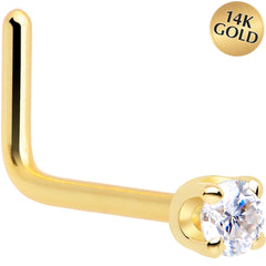 14k Yellow Gold 2mm Lab Grown Diamond Nose Ring