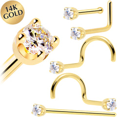 14k Yellow Gold 2mm Lab Grown Diamond Nose Ring